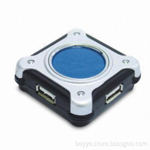 4-port USB 2.0 Hub with One Built-in Cable and Power LED Indicators